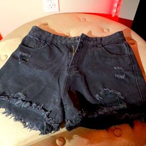 Black jean shorts